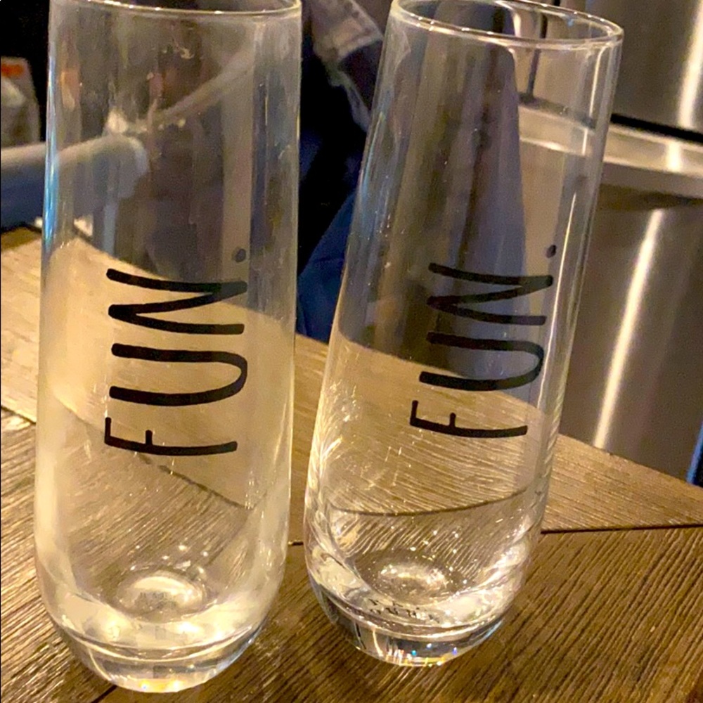 Set of Rae Dunn Wine Flutes